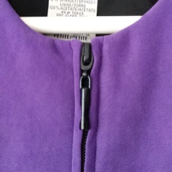 NEW Jessica Howard Pleated Cropped Zip Up Blazer Jacket 12P Purple - Picture 6 of 16